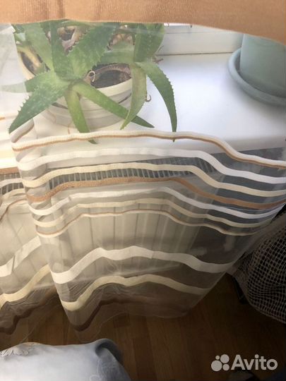 Тюль микросетка, бежевая новая