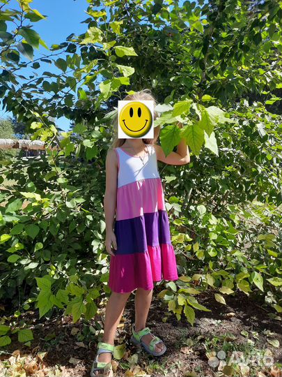 Летнее платье для девочки 122 128