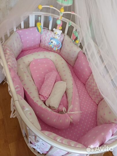 Кроватка трансформер с маятником 9в1