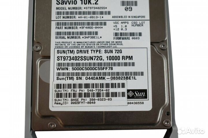 Жесткий диск SUN 72GB 10K 390-0323-02 SAS 2.5