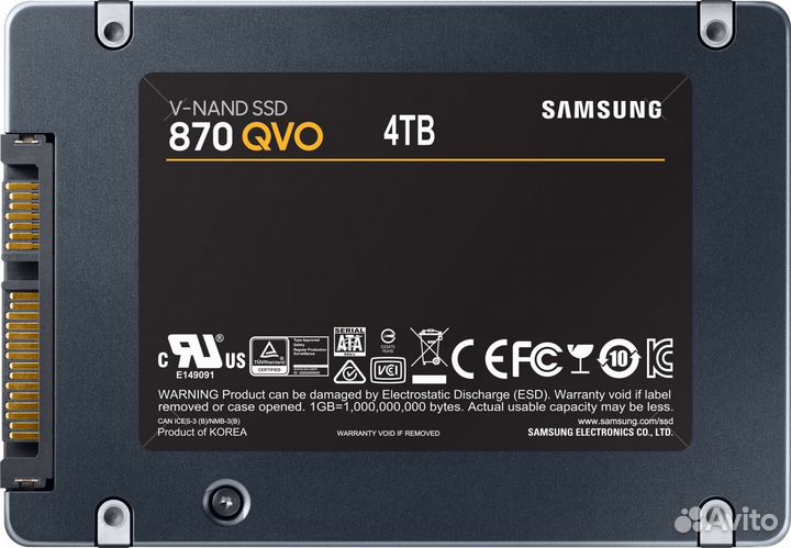 SSD, Samsung, 870 QVO MZ-77Q4T0BW, SATA, 2,5