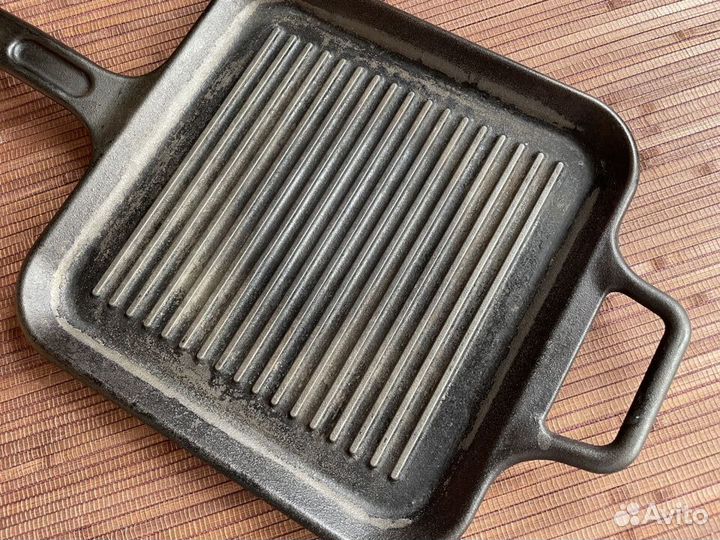 Сковорода гриль Lodge чугунная квадратная 26х26 бу