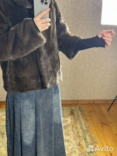 Шуба норковая с капюшоном
