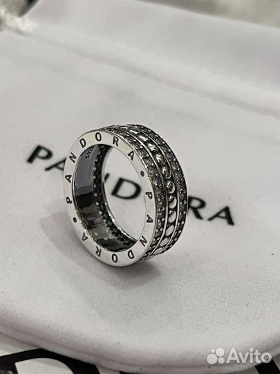 Pandora кольцо логомания