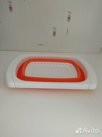 Дуршлаг силиконовый складной с раздвижными ручками