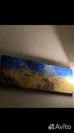 Ваза авторская и репродукция Ван Гог(велюр )