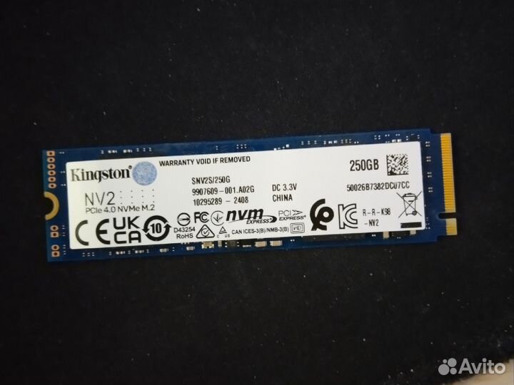 Ssd m2 nvme kingston 250 gb