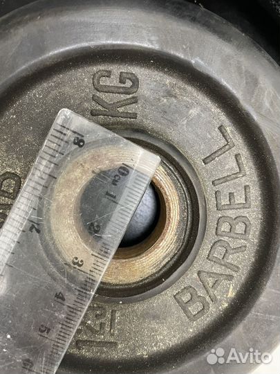 Штанга с блинами 45кг(4 по 10кг, 4 по 1,25)