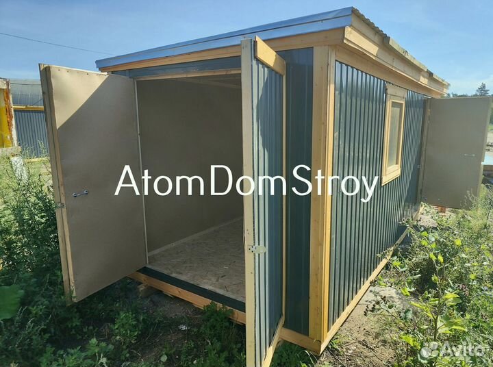 Вагончик бытовка строительная с установкой