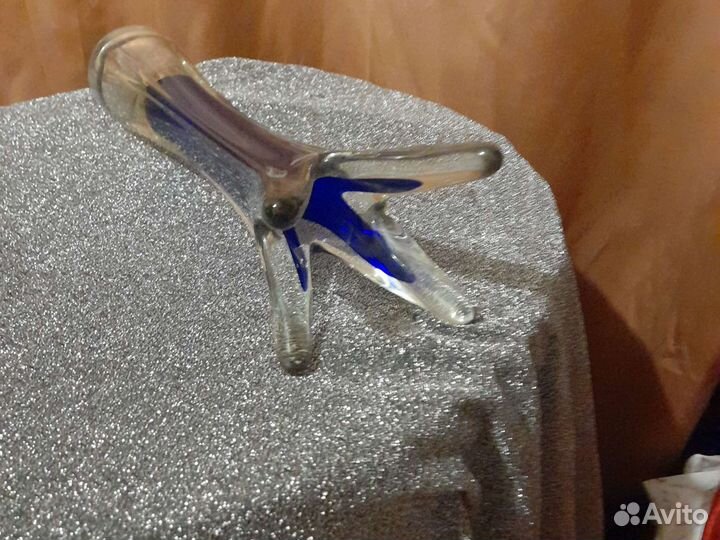 Ваза синее стекло Чехия