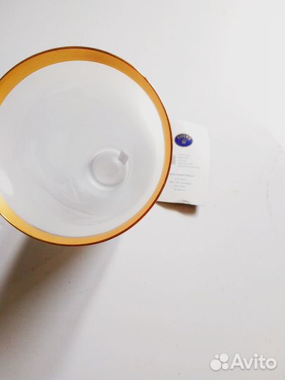 Ваза Bohemia Чехи большая новая в золоте