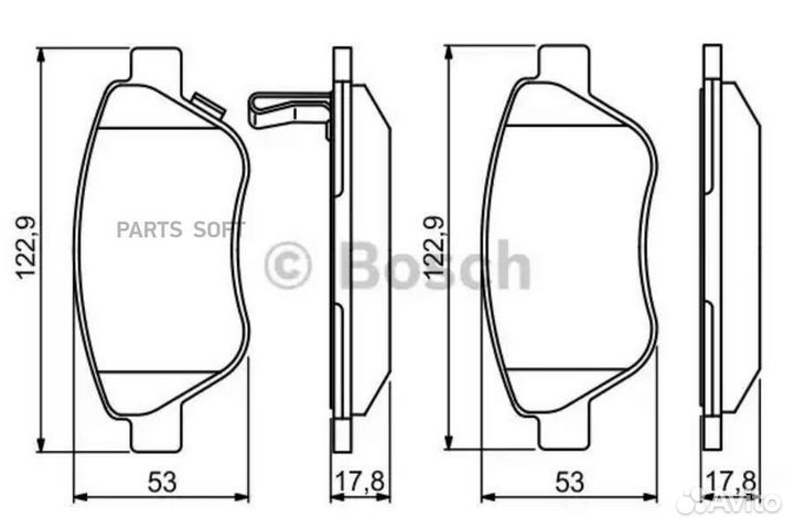 Bosch 0986495237 дисковые колодки передние premium