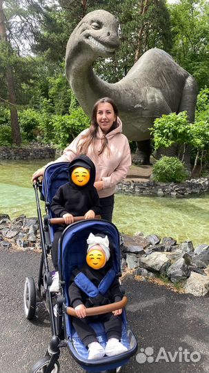 Коляска для двойни паровозик