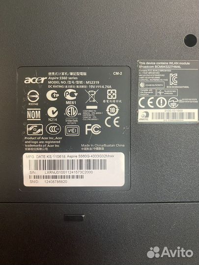 Acer aspire 5560