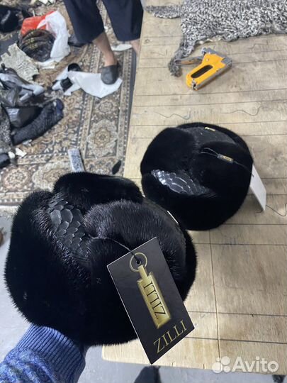 Шапка ушанка мужская норка/питон