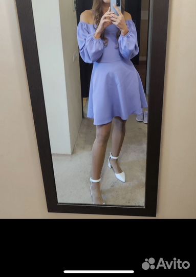 Лавандовое платье 44
