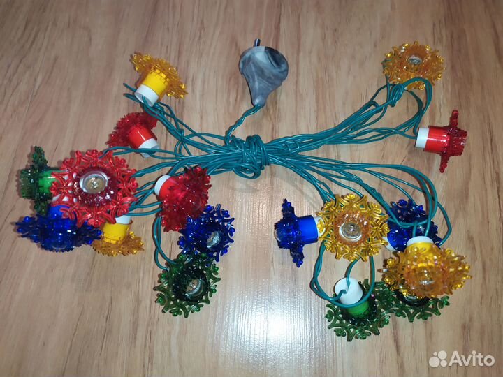 Гирлянда новогодняя СССР 17 ламп накаливания