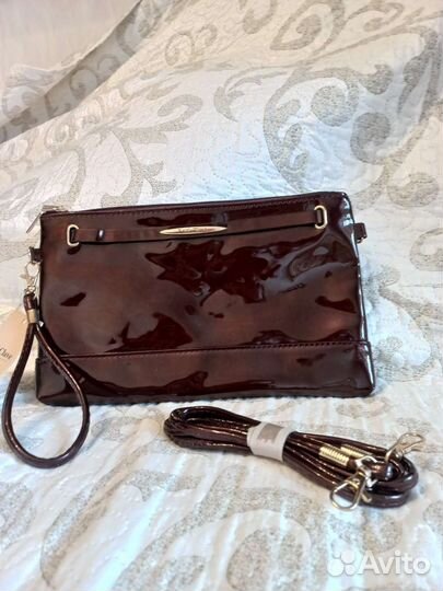 Клатч новый кофейный, коричневый,Испания