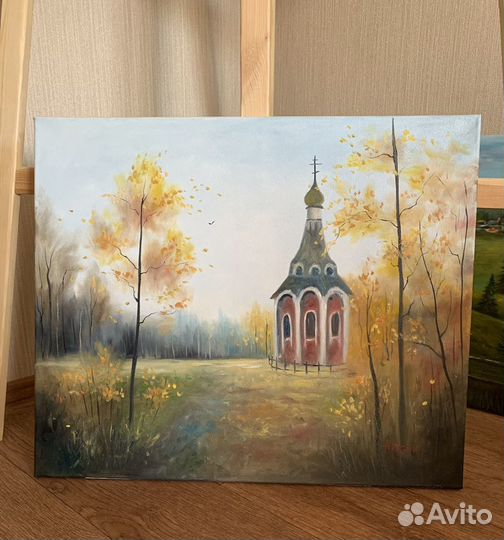 Картина маслом «осенний пейзаж»