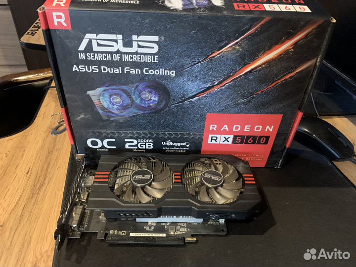 Видеокарта asus rx560 2 gb