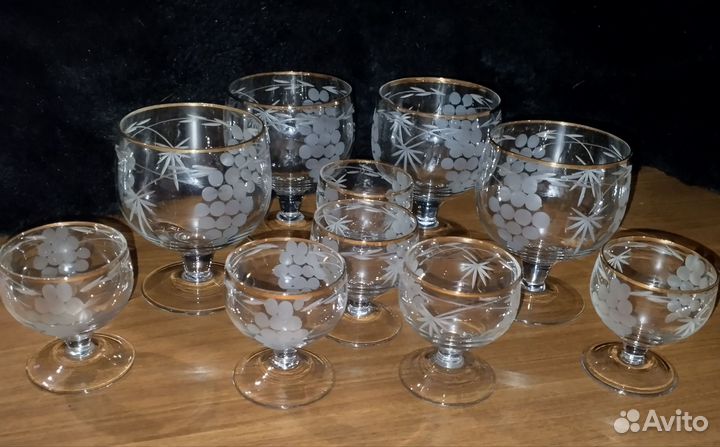 Фужеры и стаканы хрустальные СССР