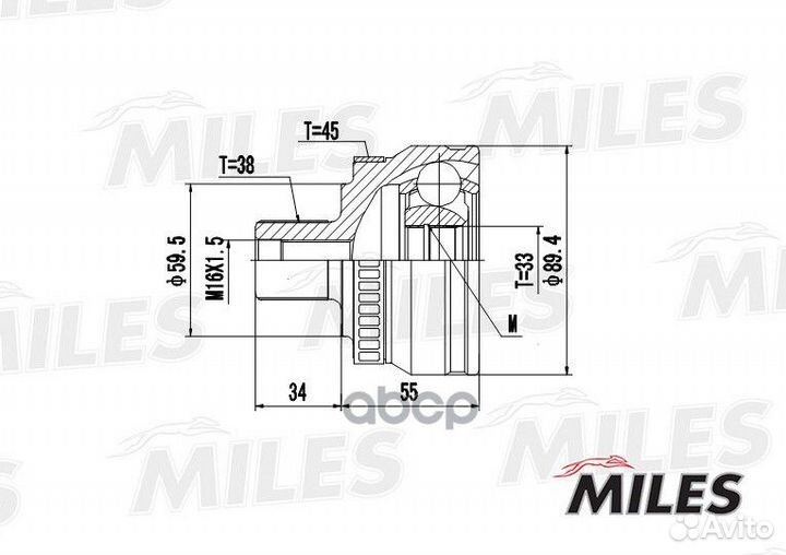 ШРУС audi A4 II-III/A6 II 1.6-3.2 97-08 нар. +ABS