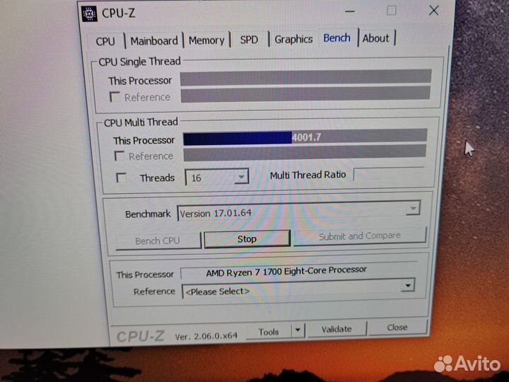 AMD Ryzen 7 1700 8 ядер 16 потоков