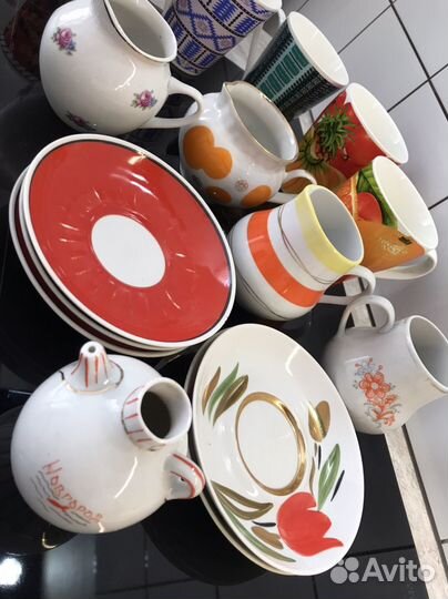 Молочники, чашки, блюдца фарфор СССР