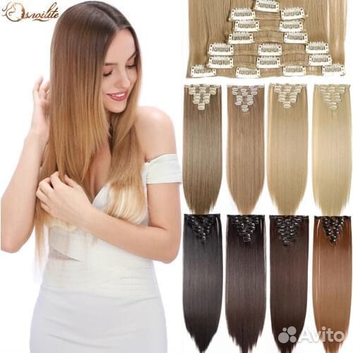 Волосы на заколках в ассортименте