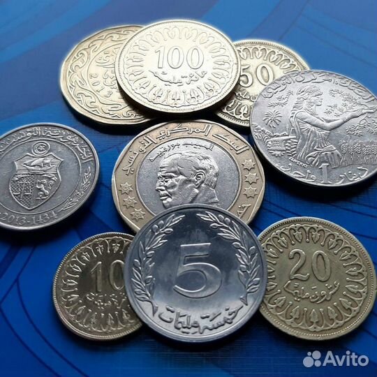 Монеты Туниса. Набор 9 шт