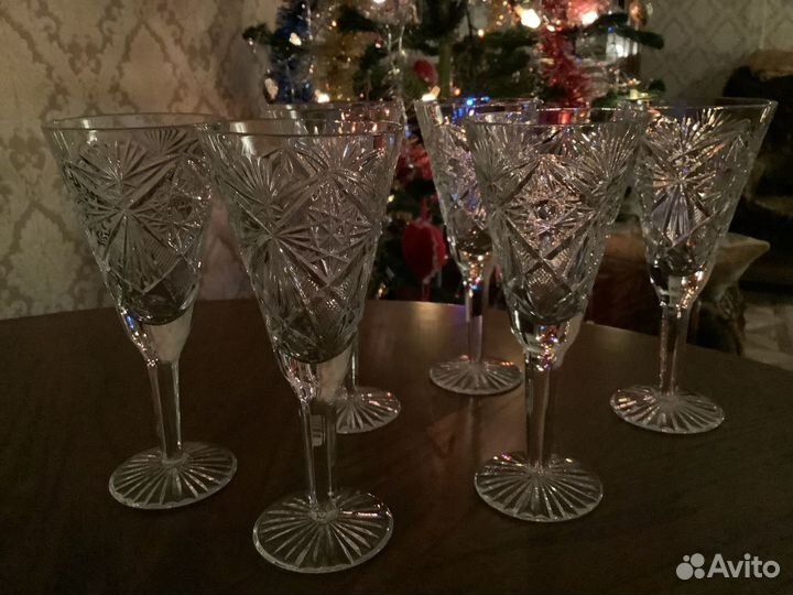 Советские хрустальные фужеры большие