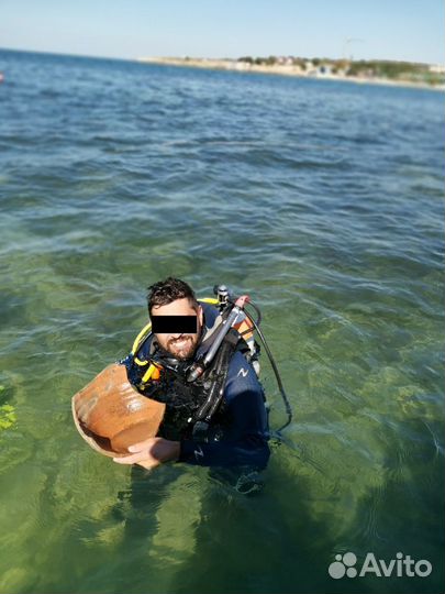 Водолазные работы. водолаз. Подводный поиск