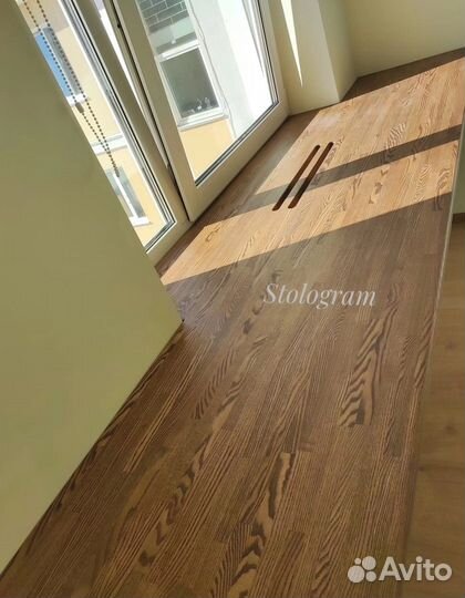 Подоконник-столешница из массива дерева