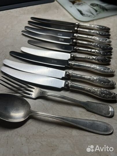 Мельхиоровые ножи СССР 9 шт