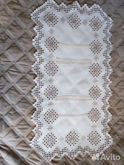 Салфетка, дорожка винтаж, хлопок, вышивка