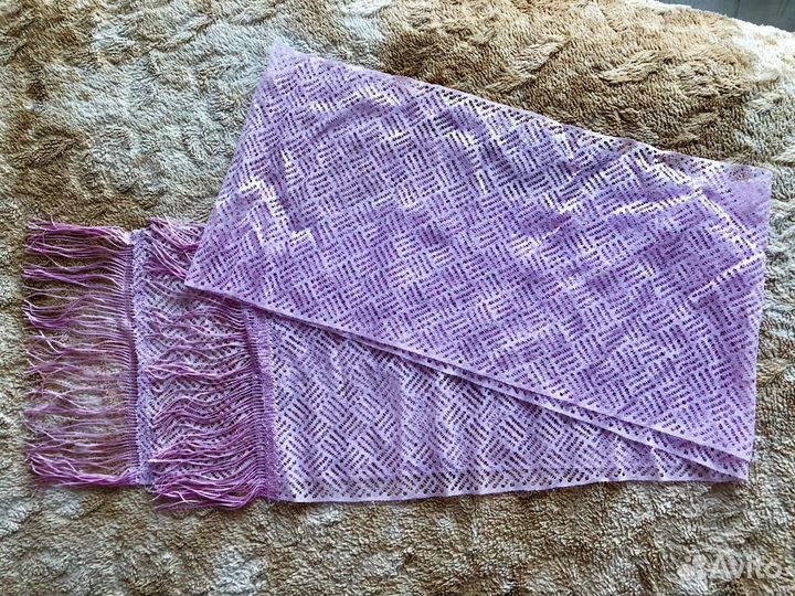 Женский шарф палантин платок лёгкий, розовый