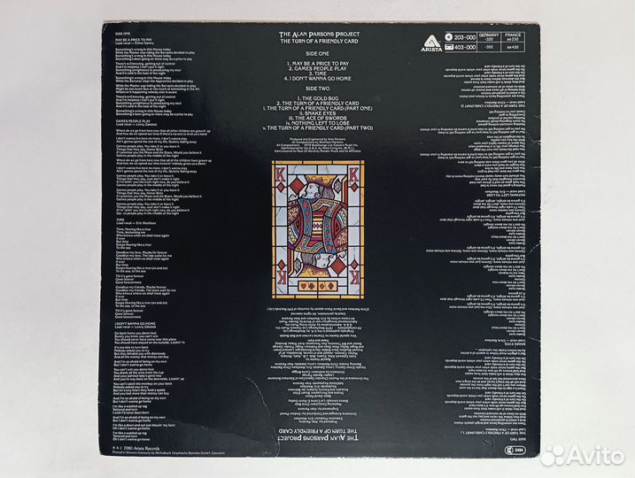 LP Alan Parsons - The Turn Of A Friendly Card 1980