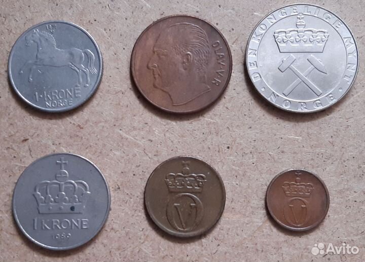 Набор монет Норвегия, Кайманы, Индия