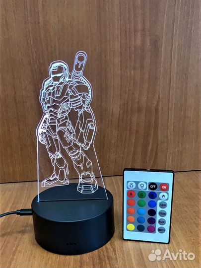 3D Светильник с пультом 02ва43