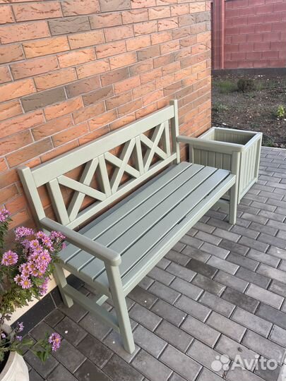 Садовая мебель. Лавка Скамейка деревянная прованс