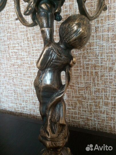 Старинный канделябр-подсвечник 19 век