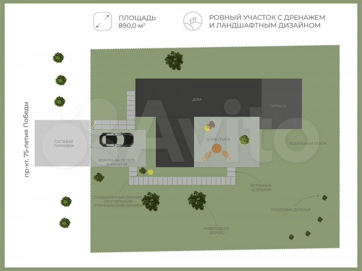 Дом 147,3 м² на участке 8,9 сот.