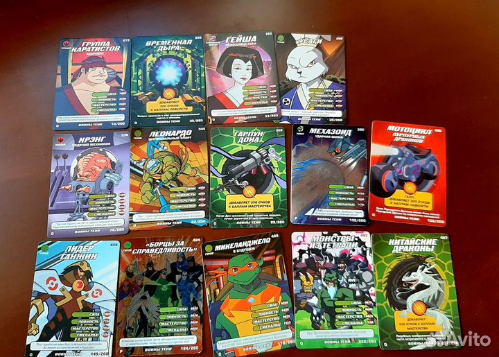 Карточки черепашки ниндзя Боевая четверка