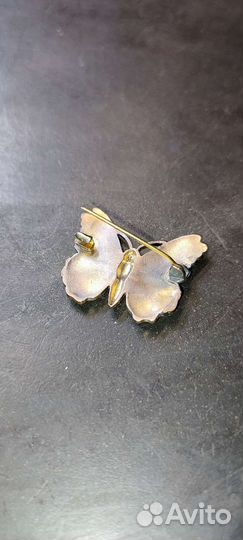 Бабочка брошь, винтажная. Эмаль