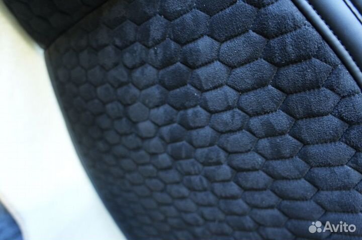 Накидки на сидения (соты) алькантара чёрная