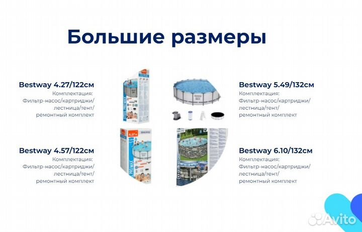 Каркасные бассейны Bestway в наличии