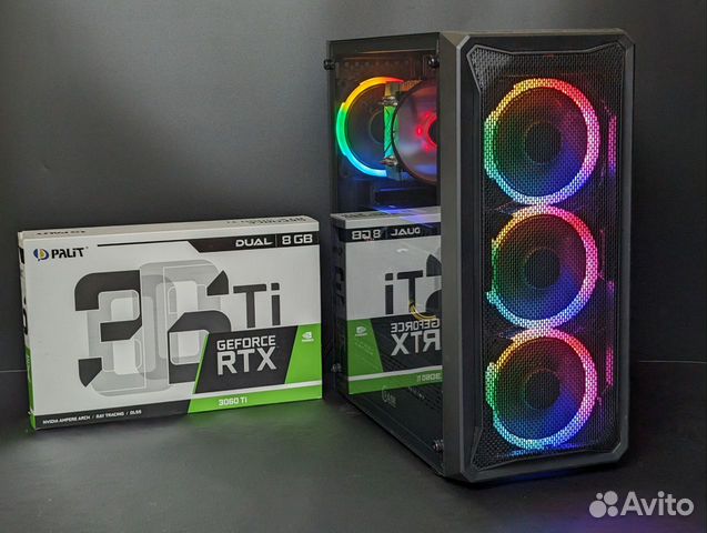 Игровой пк Ryzen 2600 / RTX 3060Ti /16gb/1.2tb