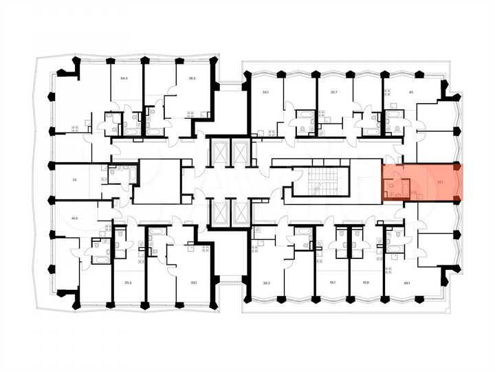 Квартира-студия, 21,1 м², 23/31 эт.