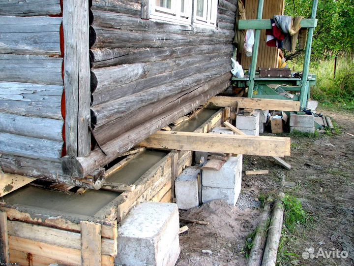 Ремонт фундамента, Подьем домов, Замена венцов