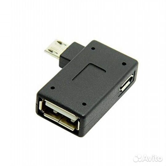 OTG адаптер micro usb-USB-micro usb правый угол